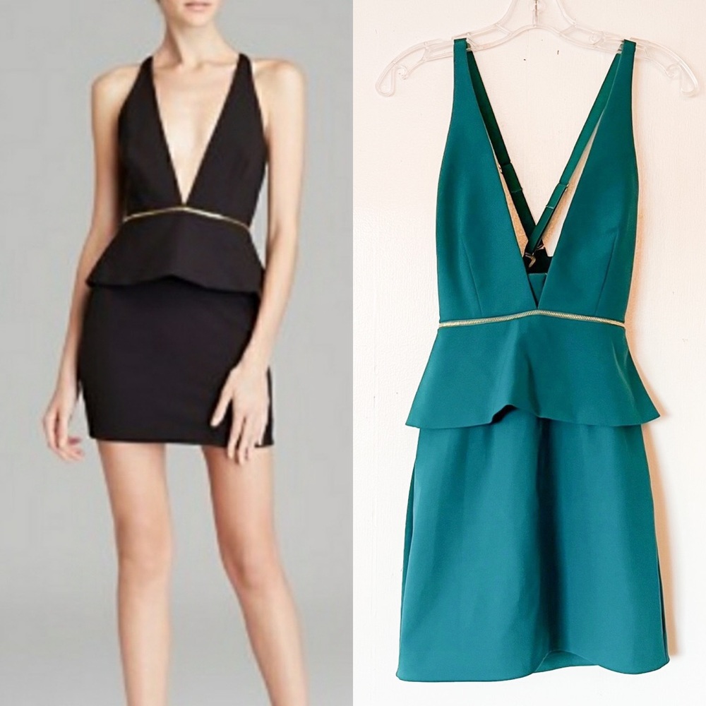 Bec & Bridge Jade Teal Christie Peplum Mini Dress